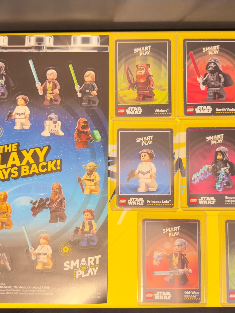 Lego Star Wars Smart Play- PROMO Cards w STICKER SHEET- COMPLETE SET Of 8 - New